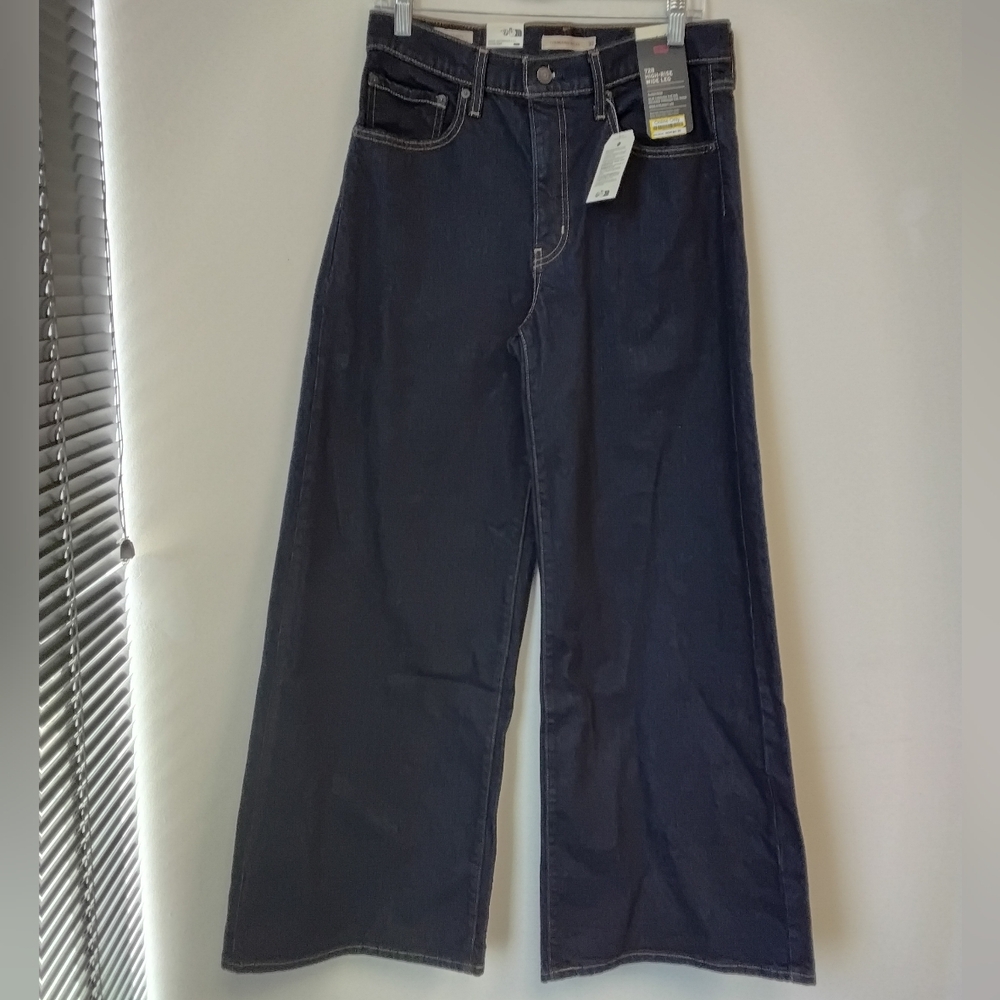 Levi's Dark Blue Flare & Wide Leg Jeans